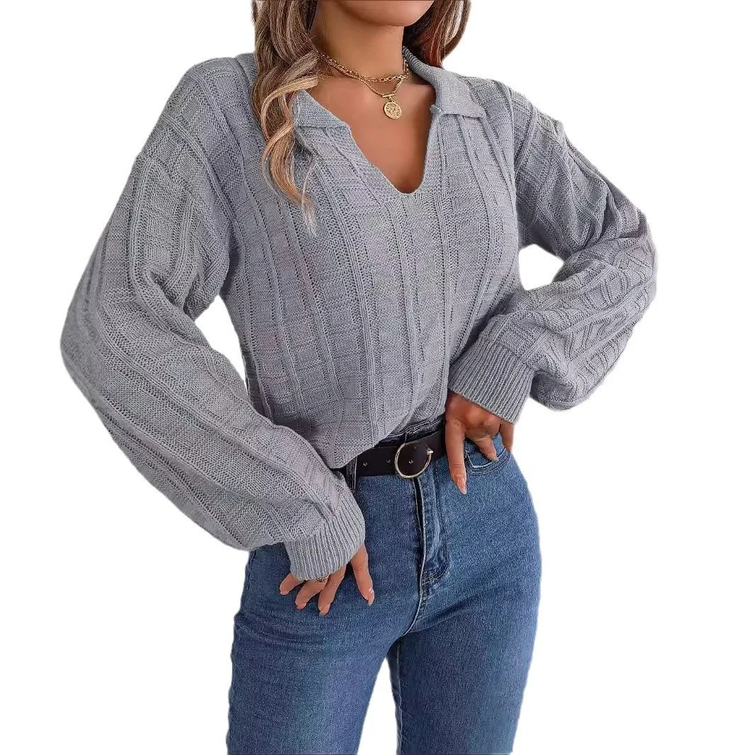 Pull tricoté Long et ailé de couleur, saison d'automne, tissu en mélange acrylique fin régulier, tricoté Proc