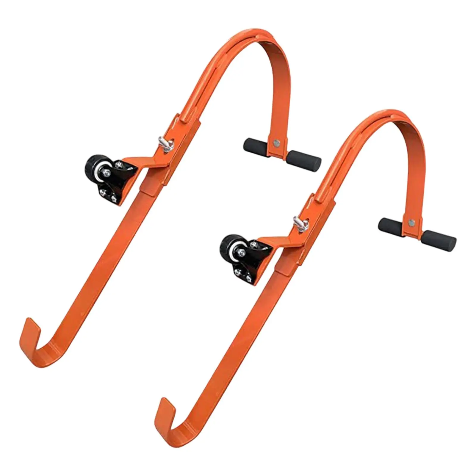 2Pcs Ladder Roof Hooks with Wheel High Strength Adjustable Holes Heavy Duty