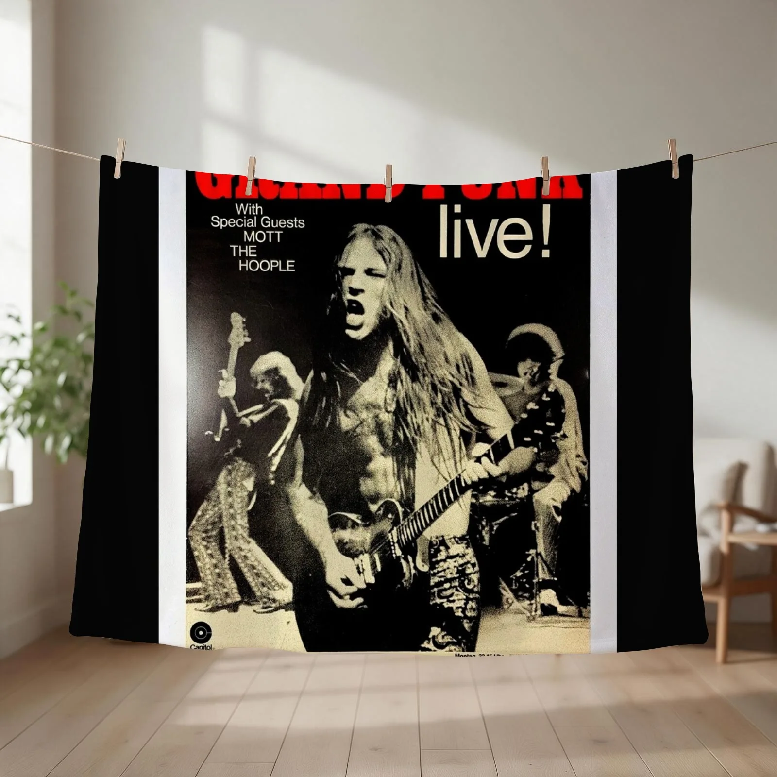 Grand Funk - Concert Poster. Throw Blanket couch cozy soft plush fuzzy picnic outdoor blanket