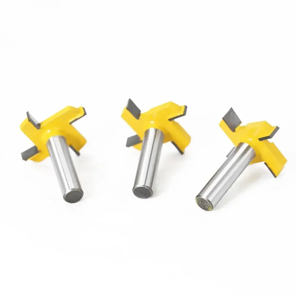1PC 1/2 "12.7MM 12MM Shank Milling เครื่องตัดไม้แกะสลัก 4 ขอบ T ประเภท Slotting เครื่องตัดไม้เครื่องมือ Router Bits สําหรับไม้