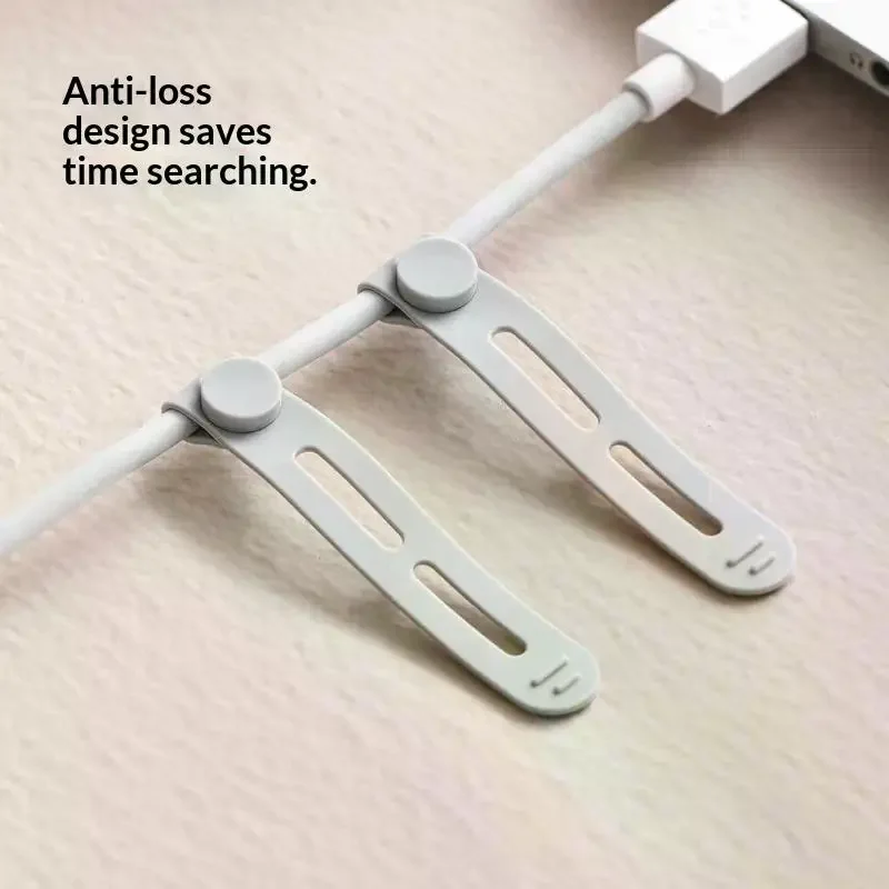 10 PCS Creative Silicone Cable Organizer Data Cable Headphone Cable Storage Charging Cable Sorting Multifunctional Winder Strap