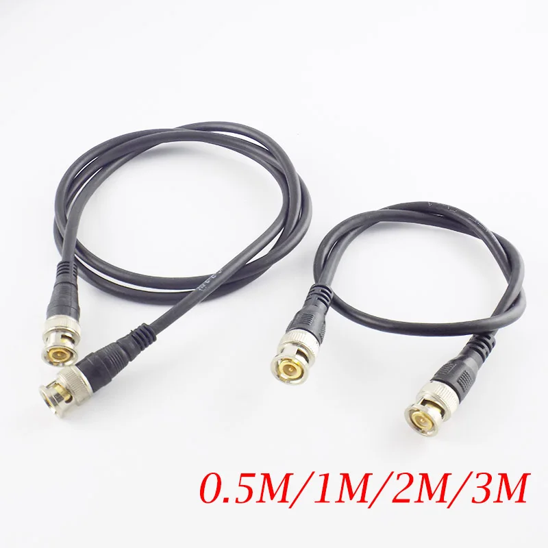 Kabel adaptor pria KE pria BNC 0.5M/1M/2M/3M untuk Kamera CCTV konektor BNC 75ohm kabel kamera aksesori BNC