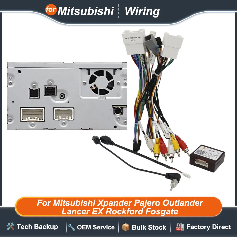 for Mitsubishi Xpander Pajero Outlander Lancer EX Car Radio Cable Wire Harness Rockford Fosgate Amp RP5-MT-002 CANBus Decoder