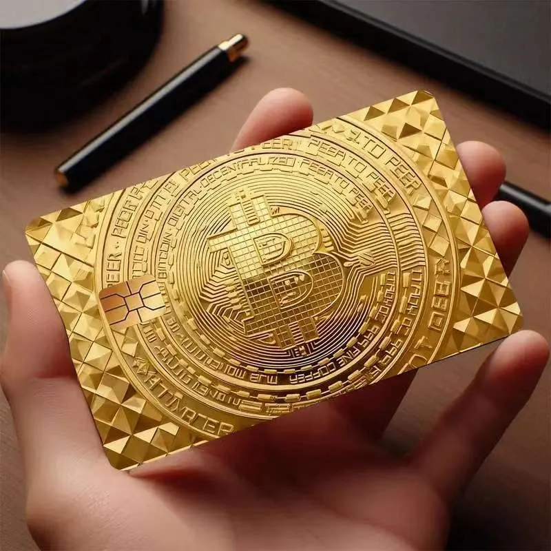 2026 new Premium Gold Color Coin Bitcoin Series Decorative Credit Card Skin Protection Card Stickers Creative Credit Debit