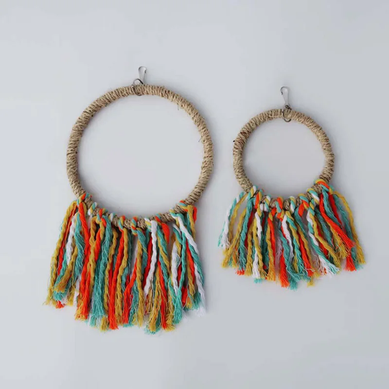 Pet Bird Parrot Toy Cotton Rope Hanging Cage Swing Rope Ring Stand Climb Toy Cockatiels Chewing Training Toy Bird Supplies