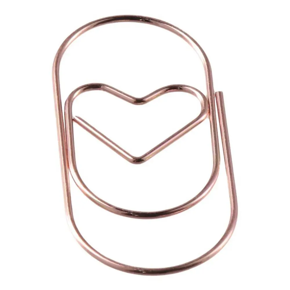 50Pcs Rose Gold Paper Clips Cute Metal Cat Memo Clips Set Creative Bookmark Home