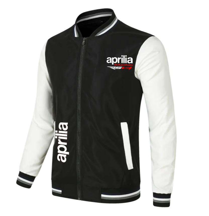 

2023 NEW Baseball Jacket Spring Autumn Fleece Cotton Slim Fit Jacket APRILIA Car Logo Sweatshirt Fashion Hip Hop