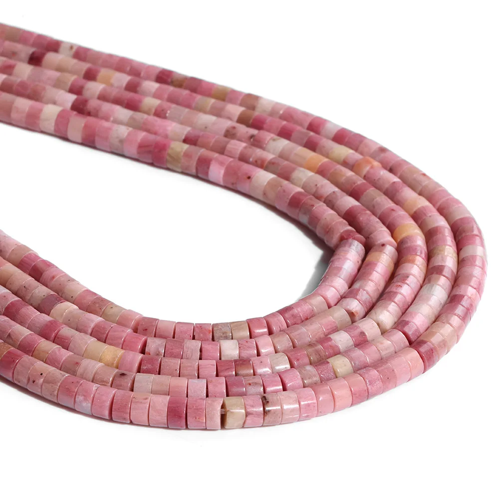 Small Size Abacus Shape Stone Beads Good Quality Rhodonite Flat Round Wheel Beads Using For Jewelry DIY Fashion Making Brecelet