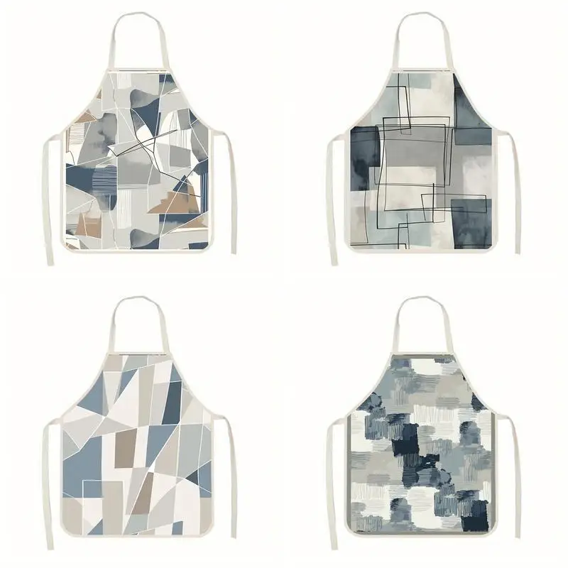 

Abstract Pattern Aprons Linen apron, suitable for kitchen cooking, parent-child interaction, painting and other scenarios