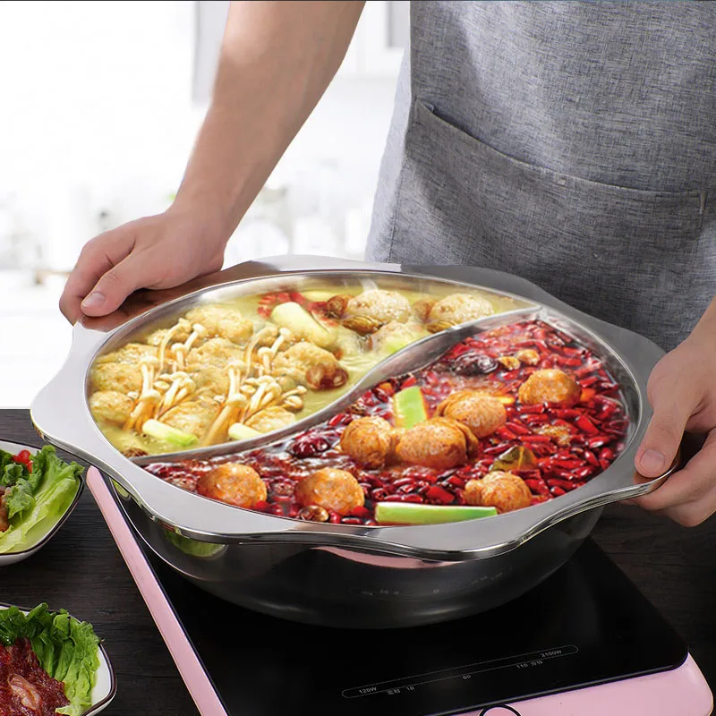 Free Shipping Hotpot Chinese Traditional Delicious Foods Hot Pot Household Cooker Kitchen Pot Induction Gas Stove Soup Cooking