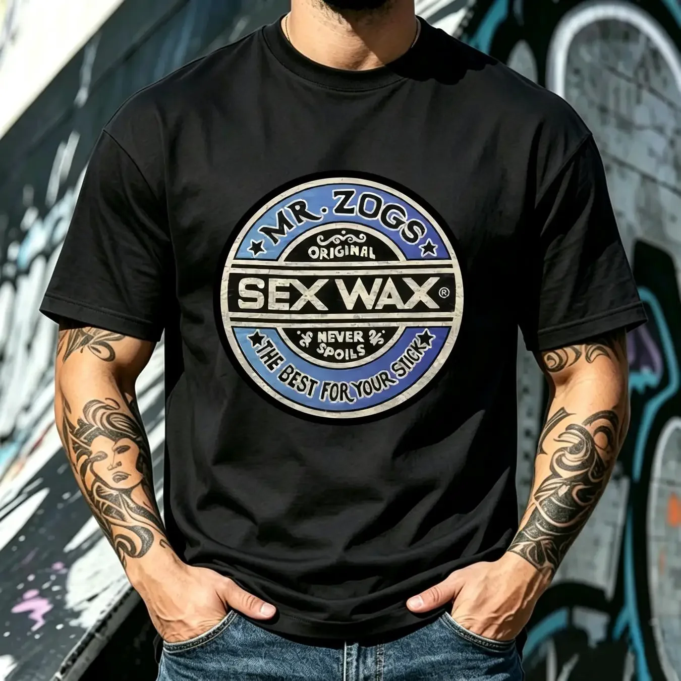 washed T Shirt Sex Wax Mr Zogs Surf  Fade Graphite Heather Free Ship vintage Washed designer clothes graphic Unisex Breathable