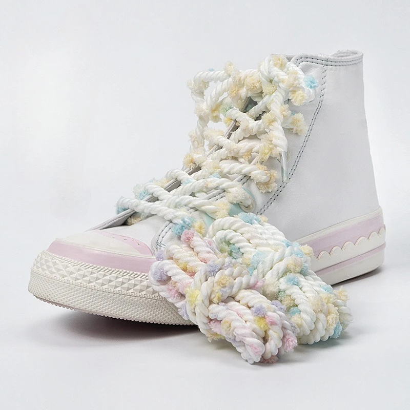 

1 пара женских и мужских круглых радужных шнурков для обуви, шнурки на плоской подошве, красочные шнурки с дофамином для кроссовок, костюма