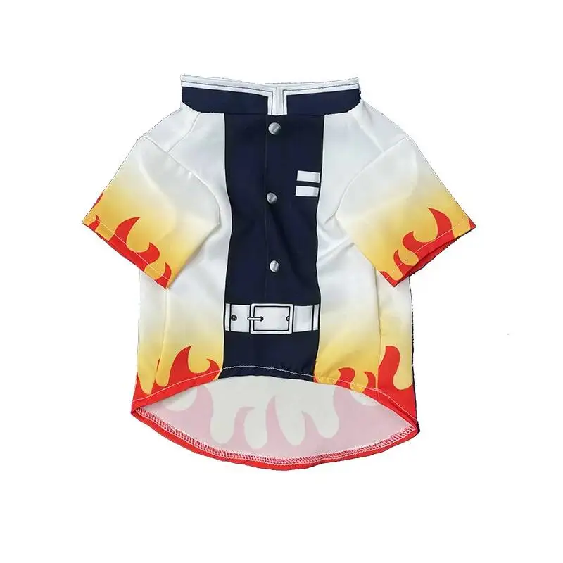 Halloween Pets Cosplay Rengoku Kyoujurou Pet Cosplay Photography Rengoku Kyoujurou Cat Clothes Dog Ghost Killing Team Pets
