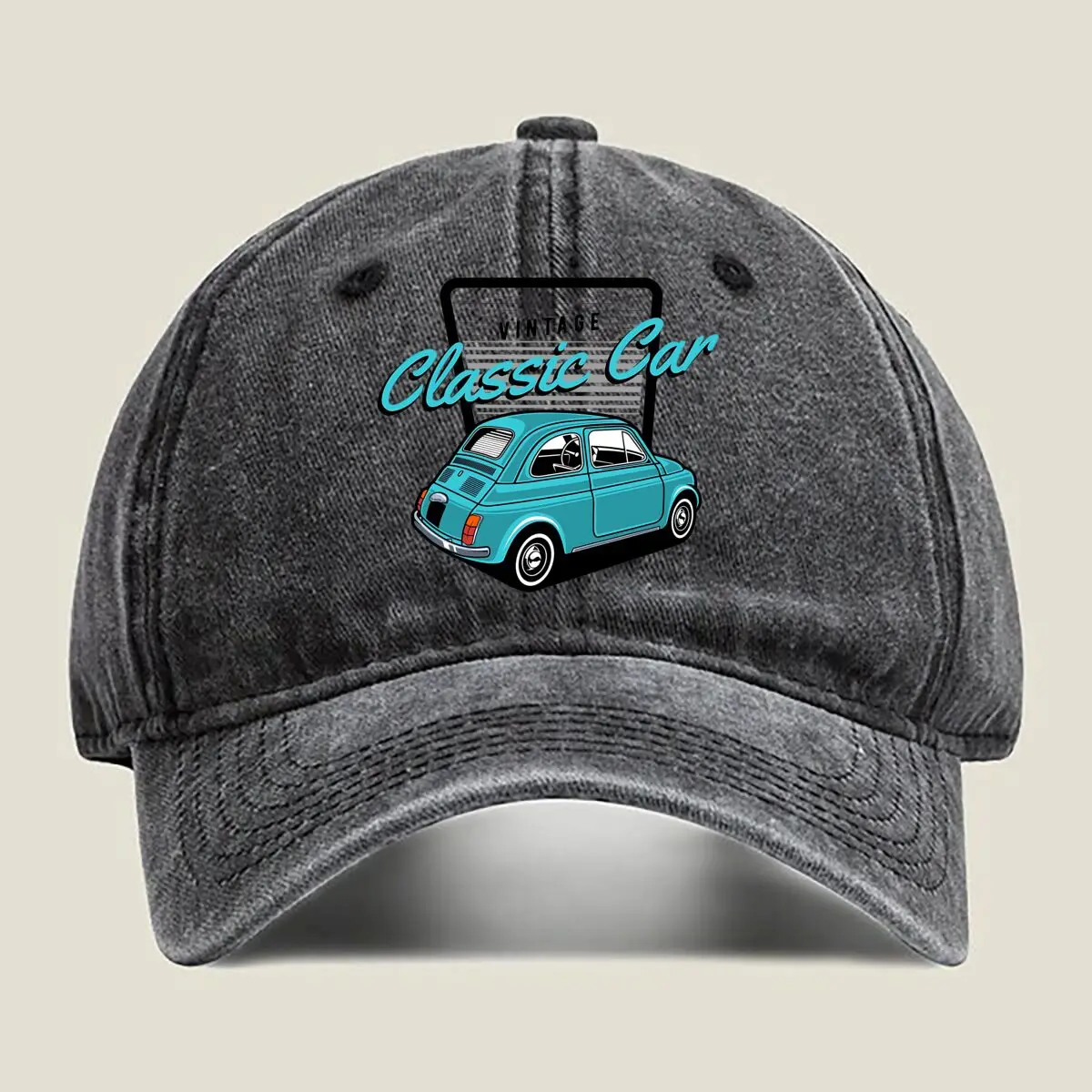 

Classic Car - Bold, Text, Edgy, Minimalist, Automotive - Themed Washed Baseball Cap