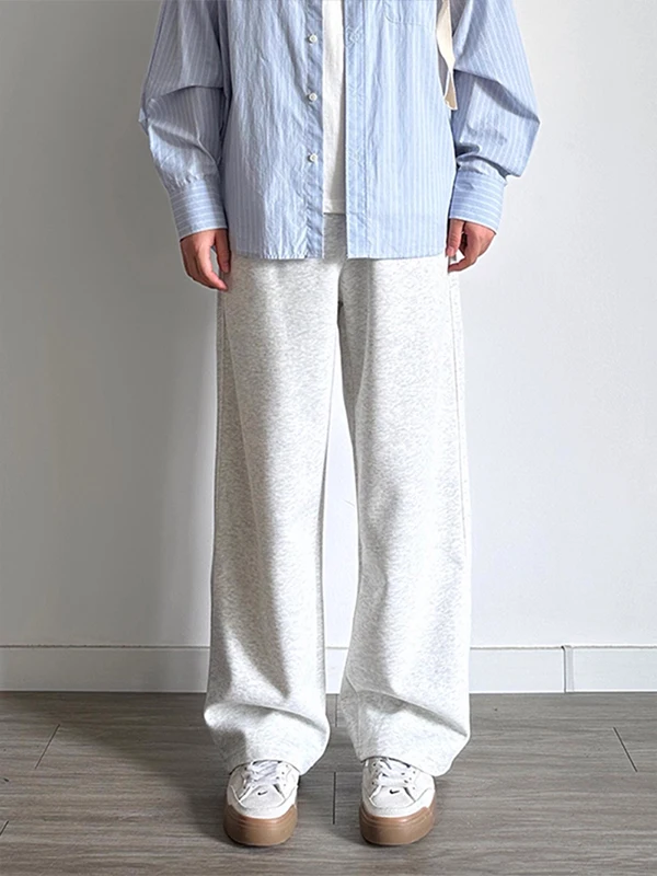 

Мужские прямые спортивные брюки в американском стиле, белые, с цветочным принтом, плотные, весенне-осенние, с высокой талией, Cleanfit, повседневные, длинные