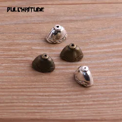 20pcs 8*8*12mm Two Color Receptacle Hollow Bead Cap DIY Spaced Jewelry Accessories Charms For Jewelry Making