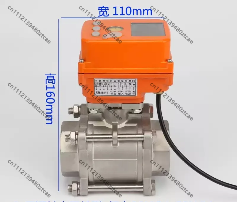 Vanne à boisseau sphérique électrique proportionnelle 0-10V 4-20mA, régulateur de débit DN6-DN50