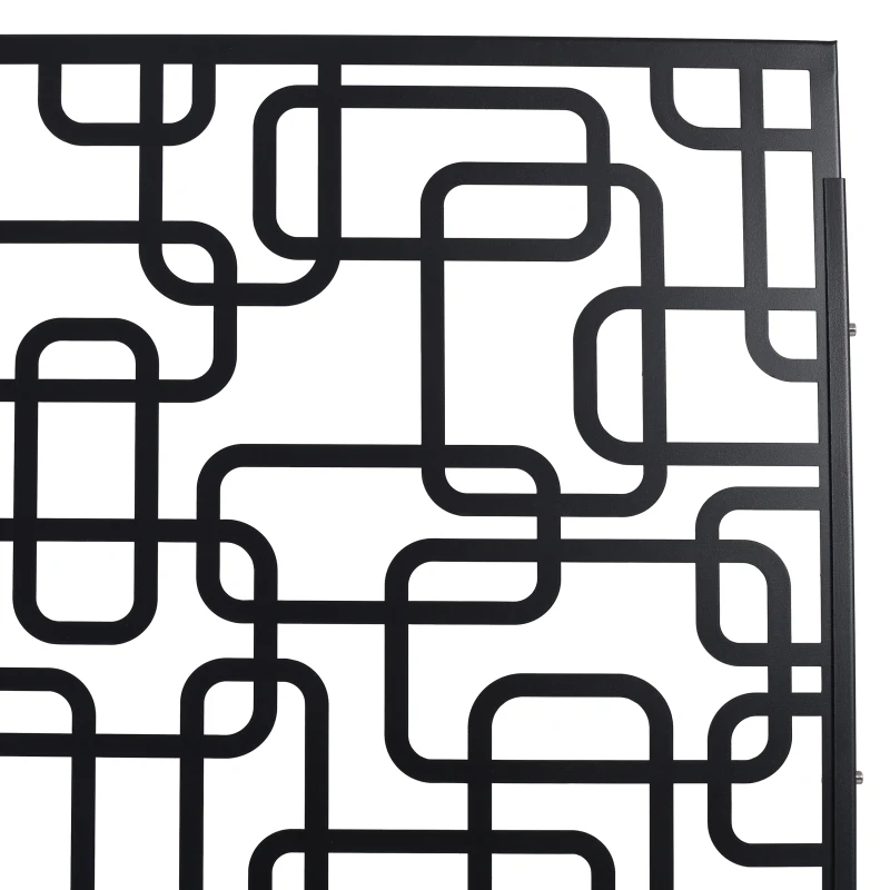 Outdoor & Indoor Privacy Screen Metal Privacy Screen 76" H×48" W, Freestanding Decorative Privacy Screen for Deck Balcony Patio, Privacy Fence Panels for Outside Lawn Garden PS114 BLACK view 7