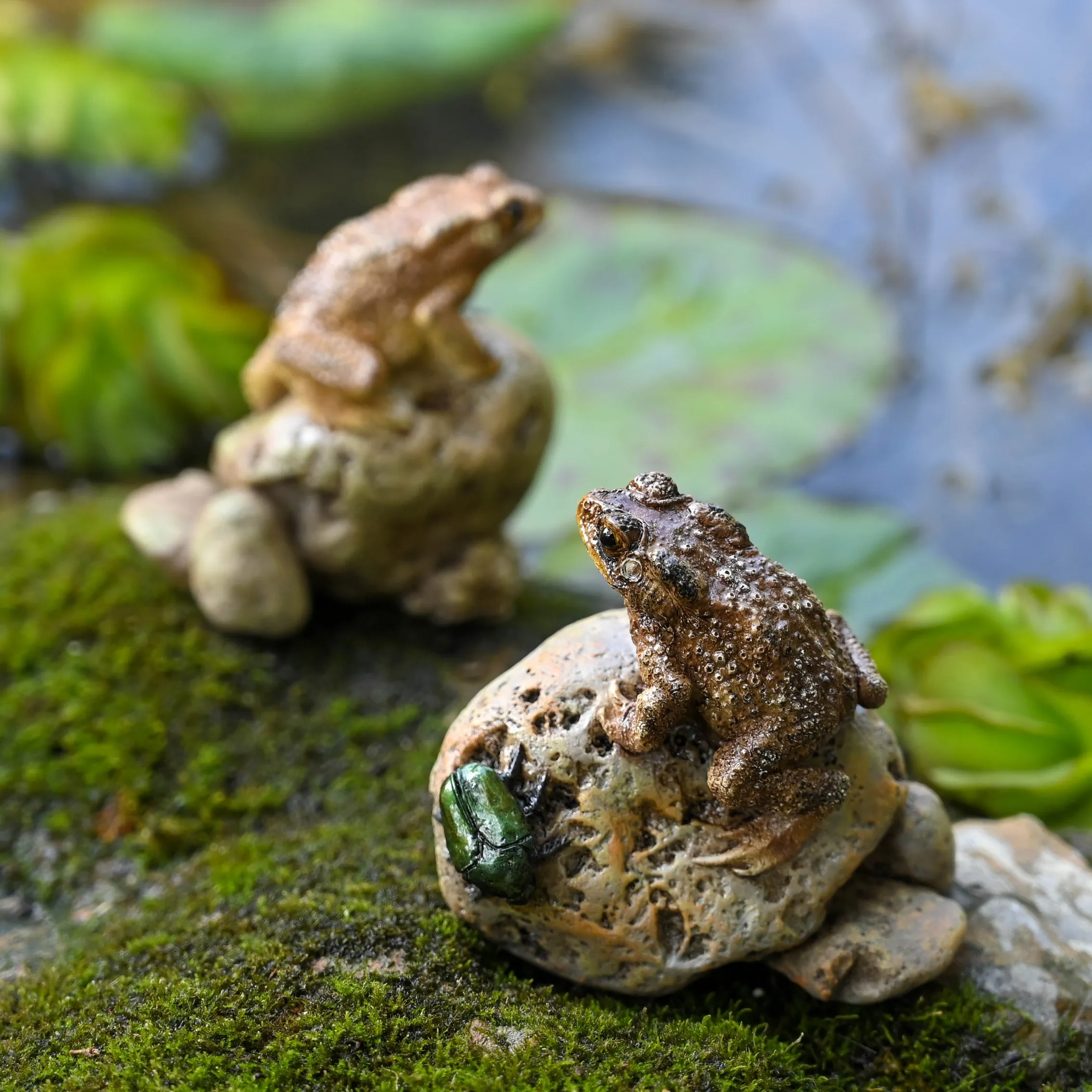 Realistic Lucky Money Toad On Stone Resin Figurine Bonsai Desktop Garden Decor Micro Landscape Ornament Ideal Gift For Collector