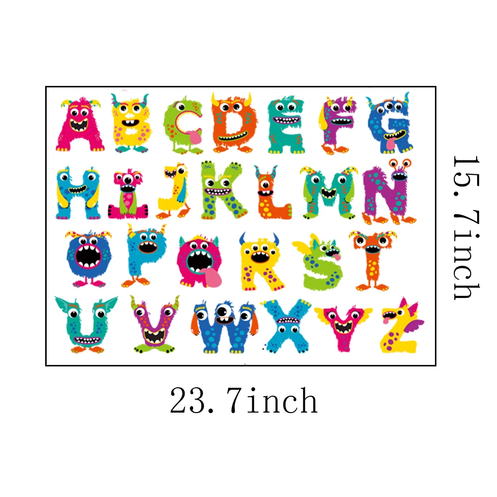 Cartoon 26 letters cute big eye animal wall stickers for rooms for kids home decoration children wall decal poster mural