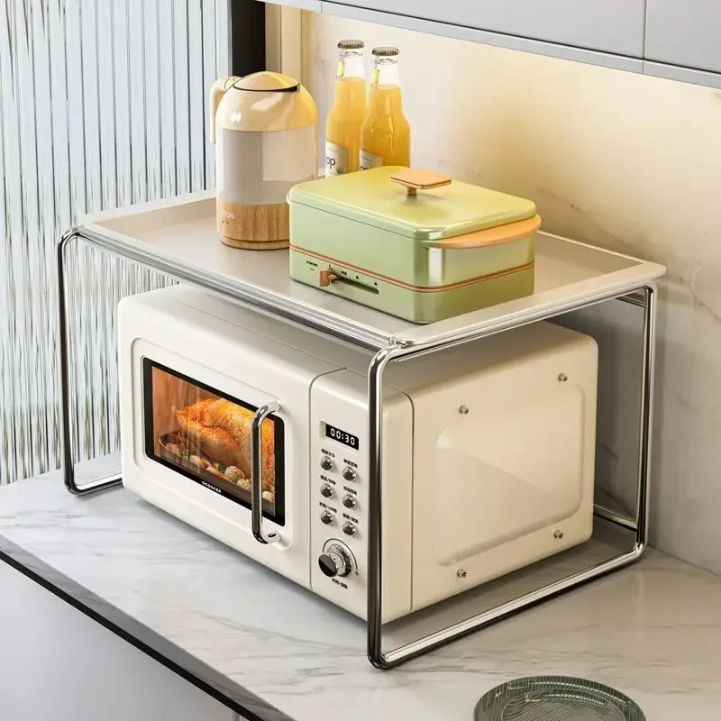 Stainless Steel Kitchen Electric Oven Stand Multi-Function Countertop Organizer Microwave Storage Rack Rice Cooker Support