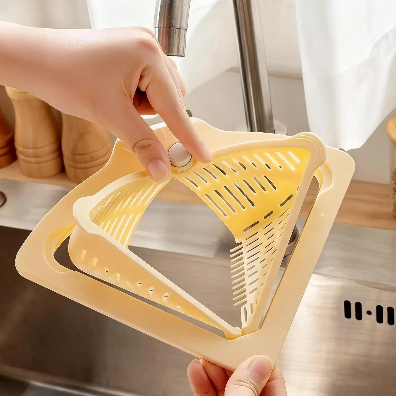 

Magnetic Sink Drain Basket Stainless Steel Anti Clog Strainer Corner Sponge Holder Kitchen Food Catcher Filter for Home Office