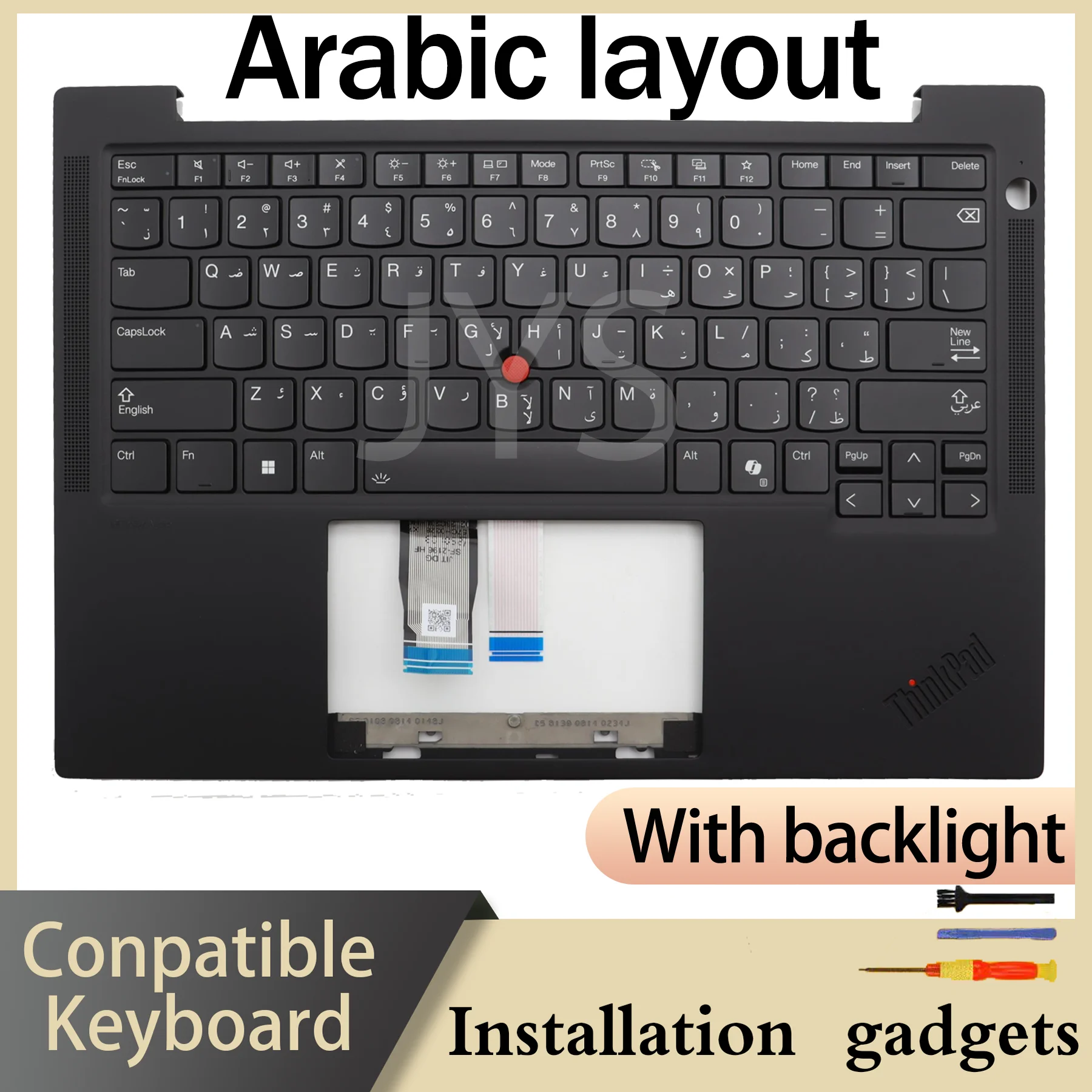 Immagine 3: Tastiera retroilluminata C-COVER per Lenovo ThinkPad T14S Gen5 T14S Gen6, layout arabo/greco/ebraico/coreano/russo/thailandese/americano