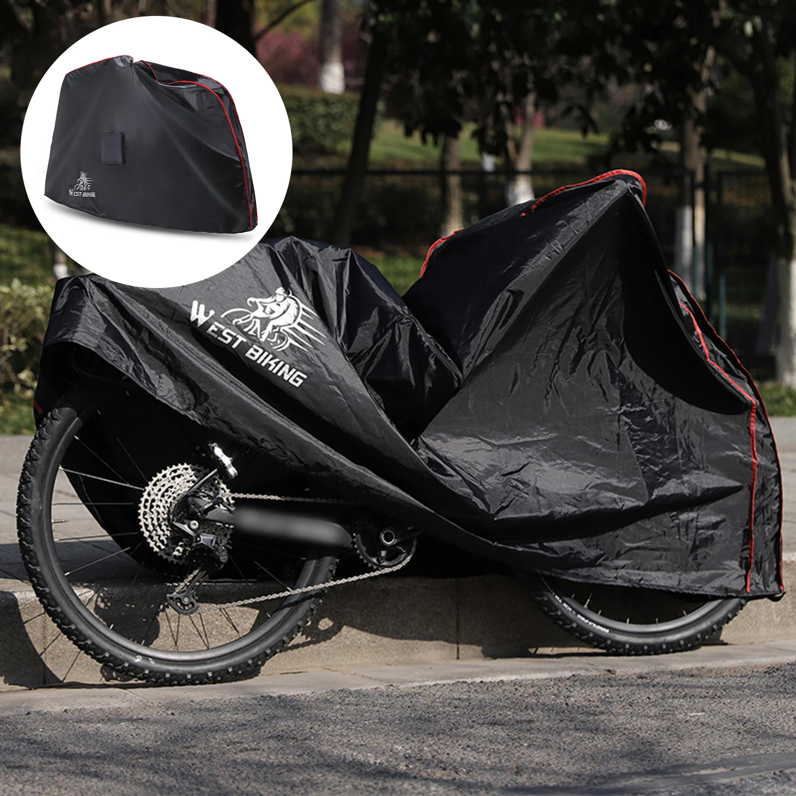 

Dust And Scratches Bike Dust Cover Waterproof Cover 110.5*196cm 19.5*19.5cm 190D 1pc Elastic Hem Fastening Buckle