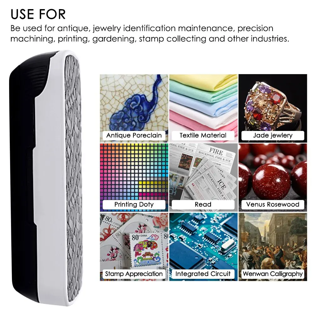 Imagem -06 - Lupa de Jóias de Bolso com Luz Led uv Lente Óptica Lupa para Moedas e Selos de Diamantes 30x 60x 90x
