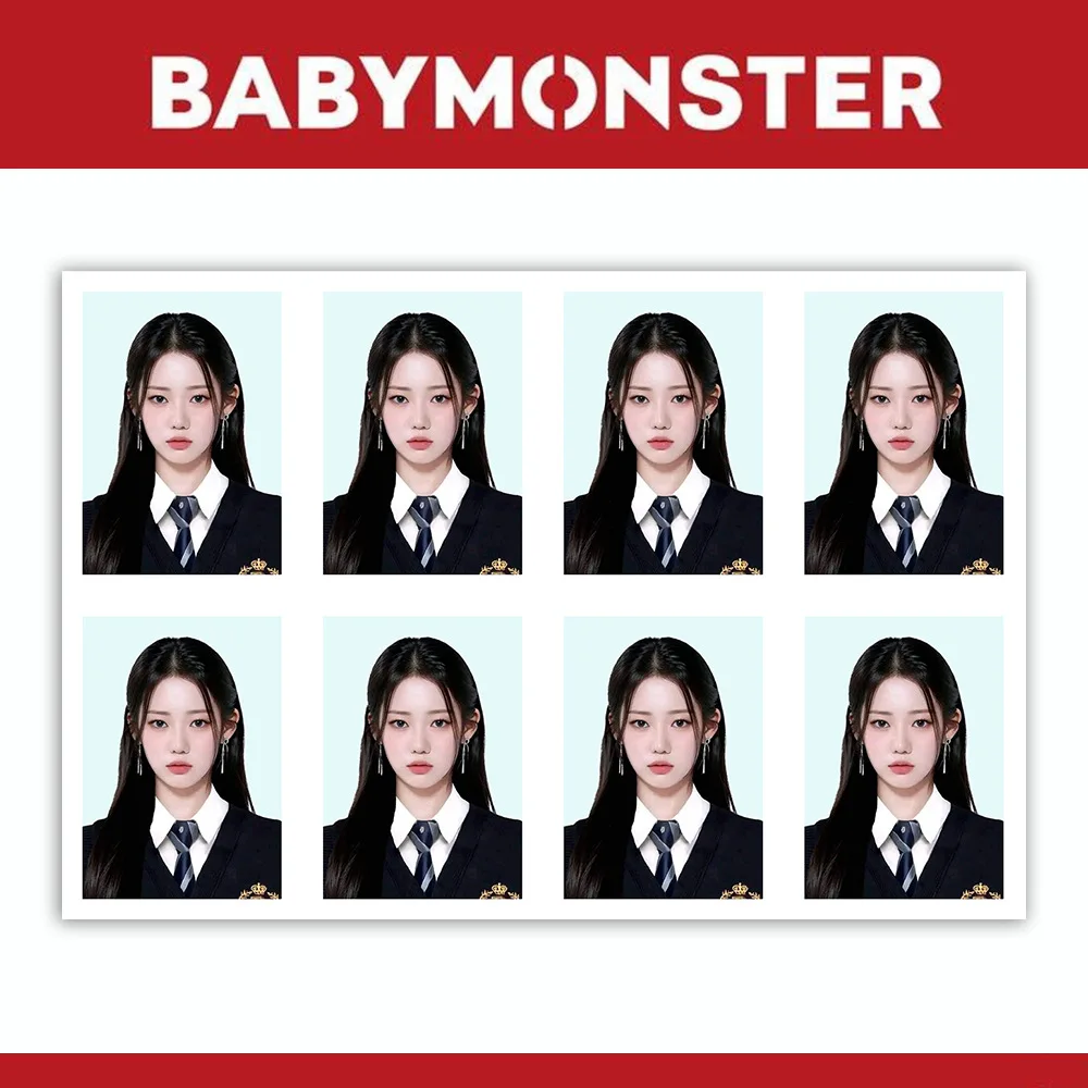 

KPOP BABYMONSTER Uniform ID Photo CARD AHYEON HARAM RORA One Inch Photo PHARITA CHIQUITA RUKA ASA Fans Collection Gifts