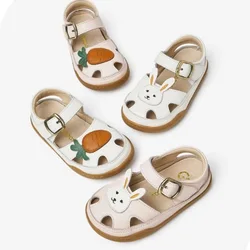 Girls' Baotou Sandals 2024 New Children's Beach Summer Non-slip Soft Sole Baby Walking Shoes