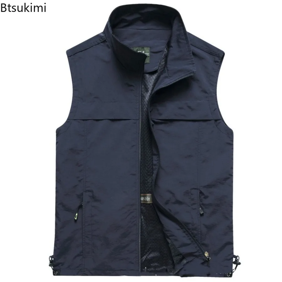 Spring New Men's Outdoor Casual Lightweight Waistcoats Sleeveless Multi-pockets Jackets Men Fishing Photography Breathable Vests