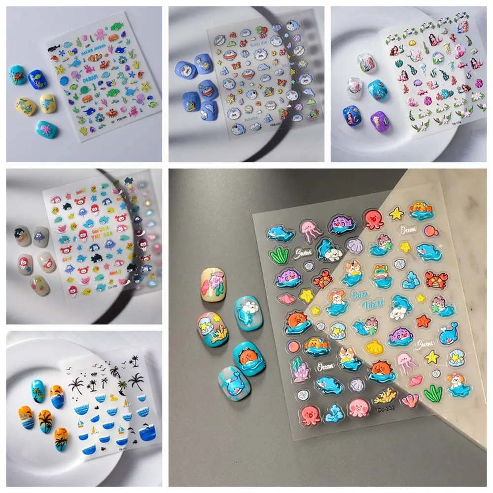 Conch Star Ocean nagelstickers dolfijn zee kwallen Jelly Ocean nagelstickers nagelaccessoires nagelbenodigdheden