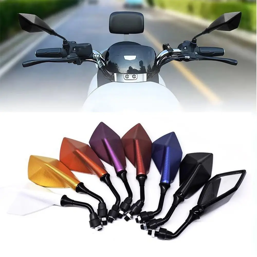 

2Pcs Wide Angle Motorcycle Rearview Mirrors Flexible Plastic Reversing Mirror Adjustable Replacement Parts