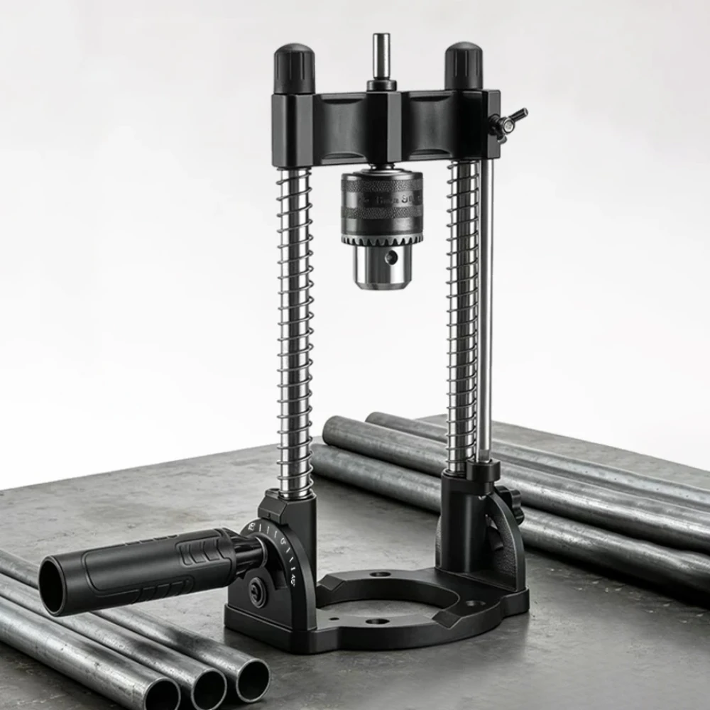 Multi-Angle Adjustable Drill Stand – Portable Mini Bench Drill Holder for Hand Drills (1.5–13mm Clamping Range)