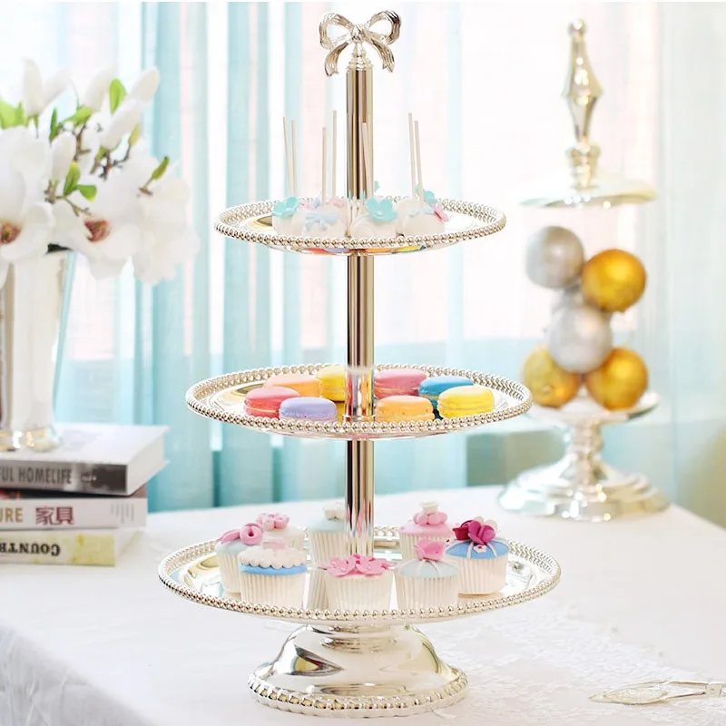 

European three-layer cake plate modern light luxury household multi-layer fruy dessert snac