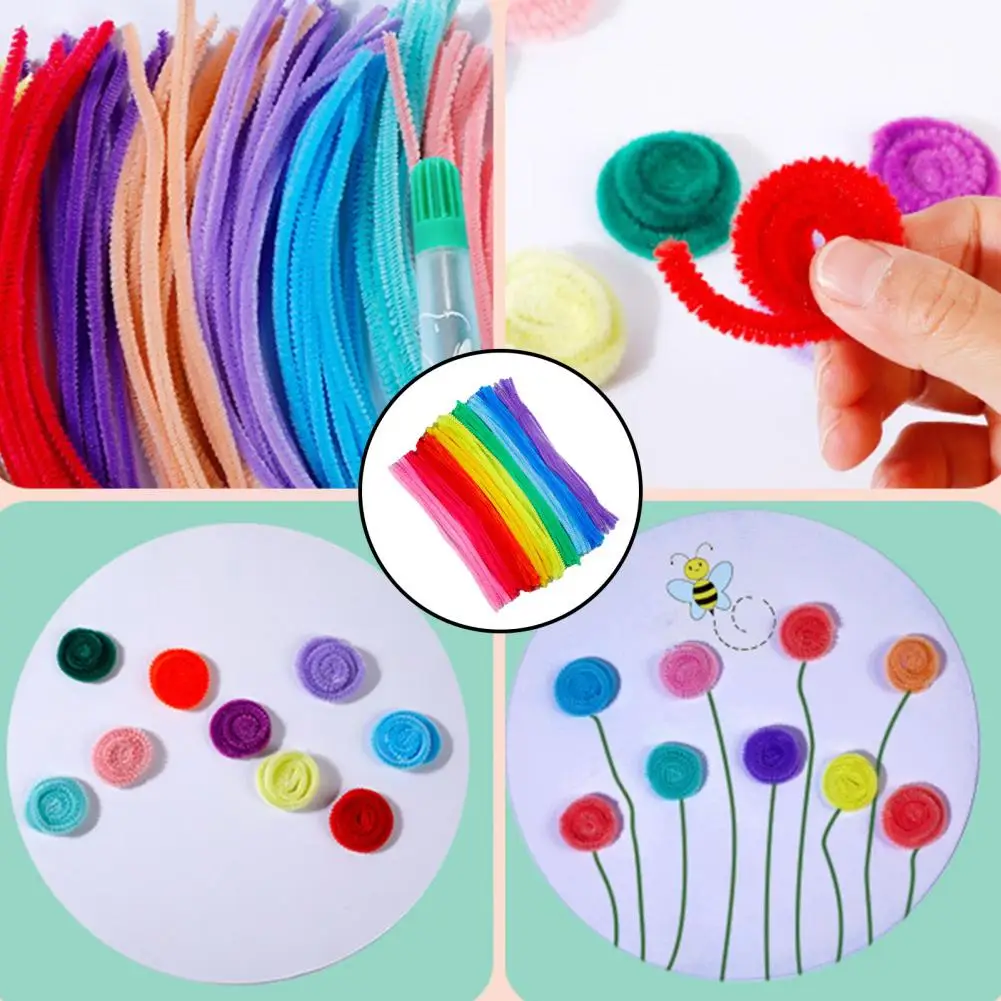 School Crafts Supplies Twist Bars for Crafts Colorful Pipe Cleaners Craft Kit Flexible Wire Stems for Kids' Diy Art Projects