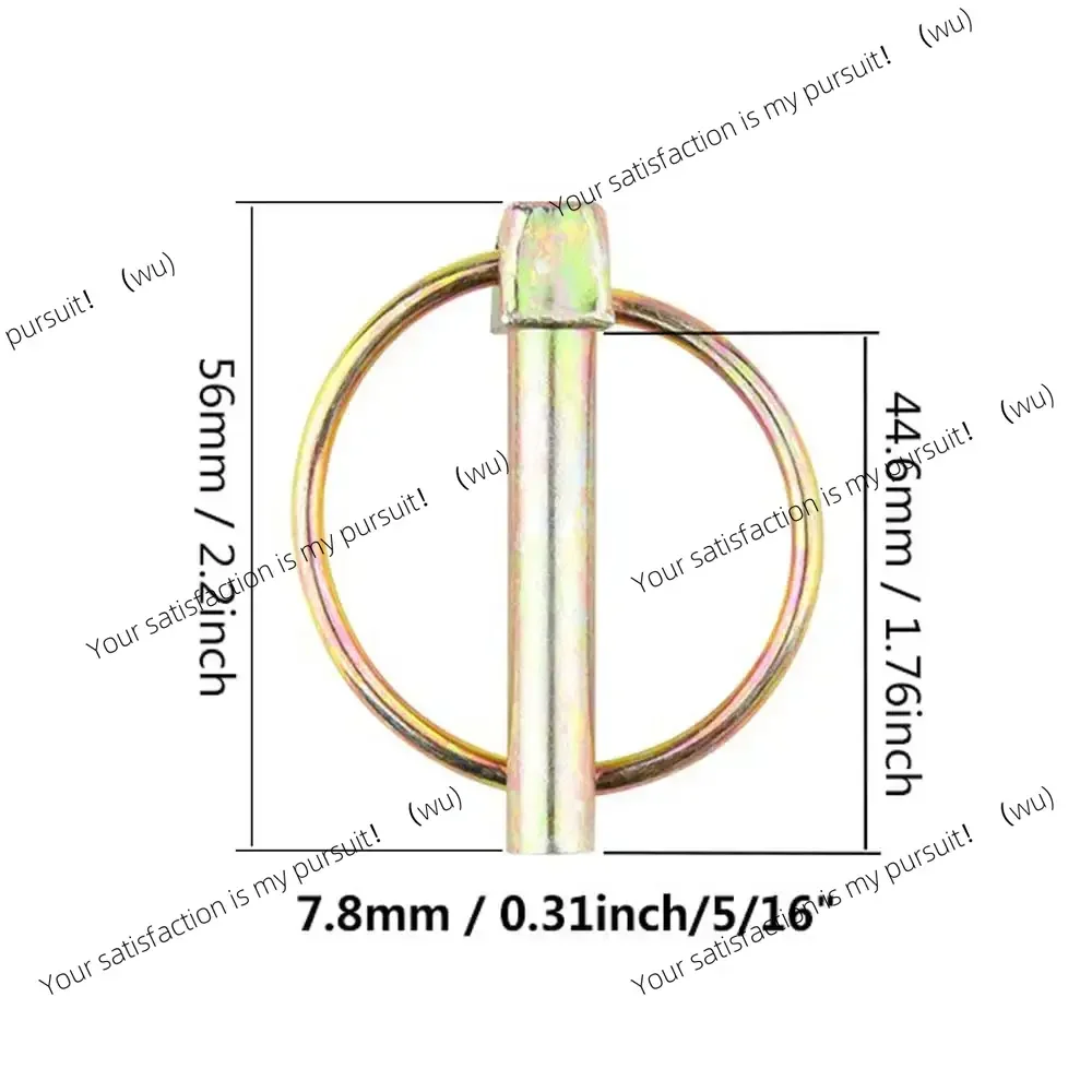 ZOCI-8PCS 5/16 Lynch Pin with Ring Heavy Duty Safety Fixing Locking Pins for Farm Tractors Trailers Trucks Mower Accessories