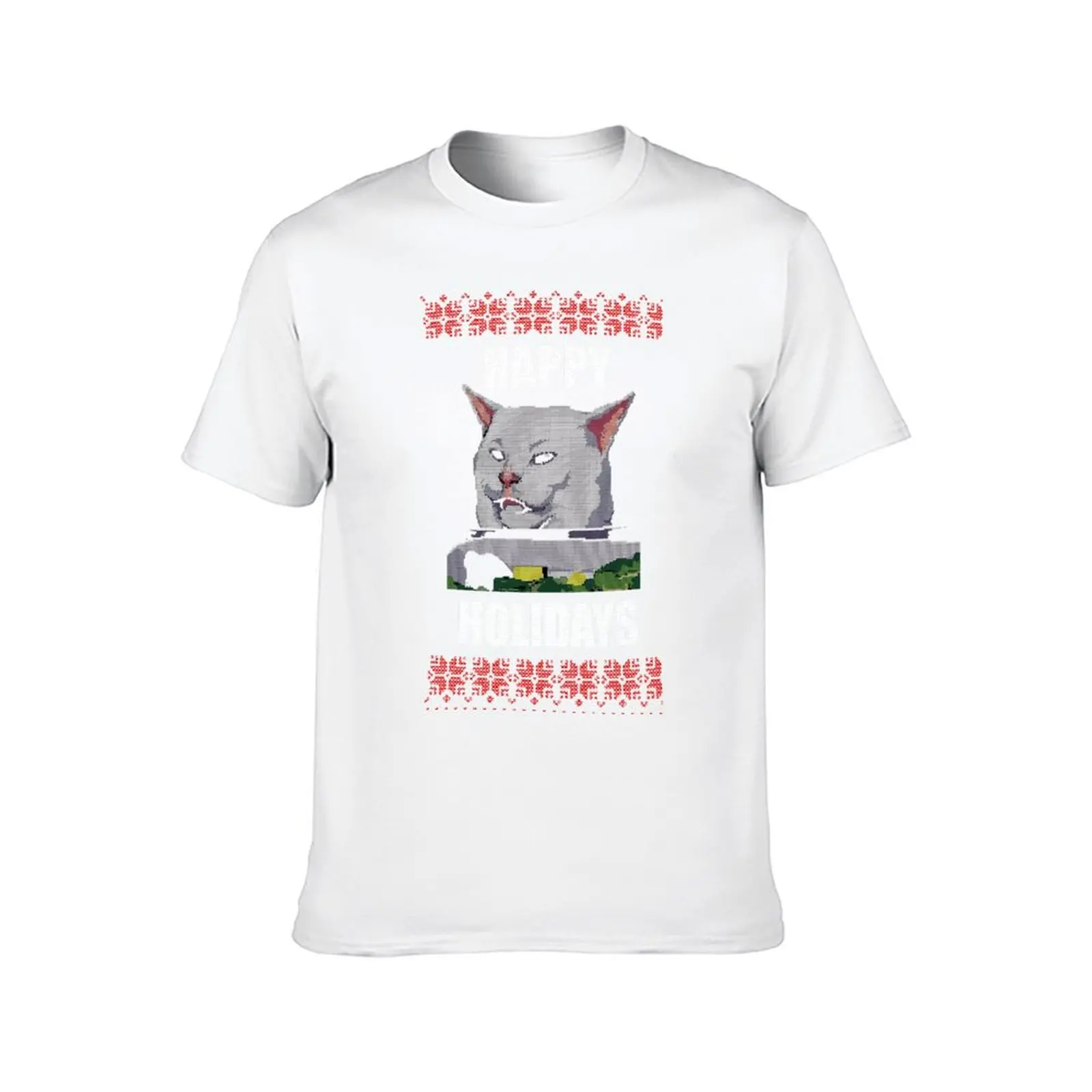 Yelling At Cat Meme - Happy Holidays T-Shirt man graphic t shirt man t shirts for men casual T-Shirt