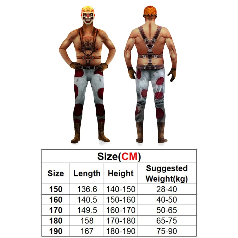 25COSSweet الأسنان تأثيري الرجال زي 2023 التلفزيون الملتوية المعادن تمويه بذلة ملابس الذكور هالوين كرنفال تمويه لعب الأدوار S