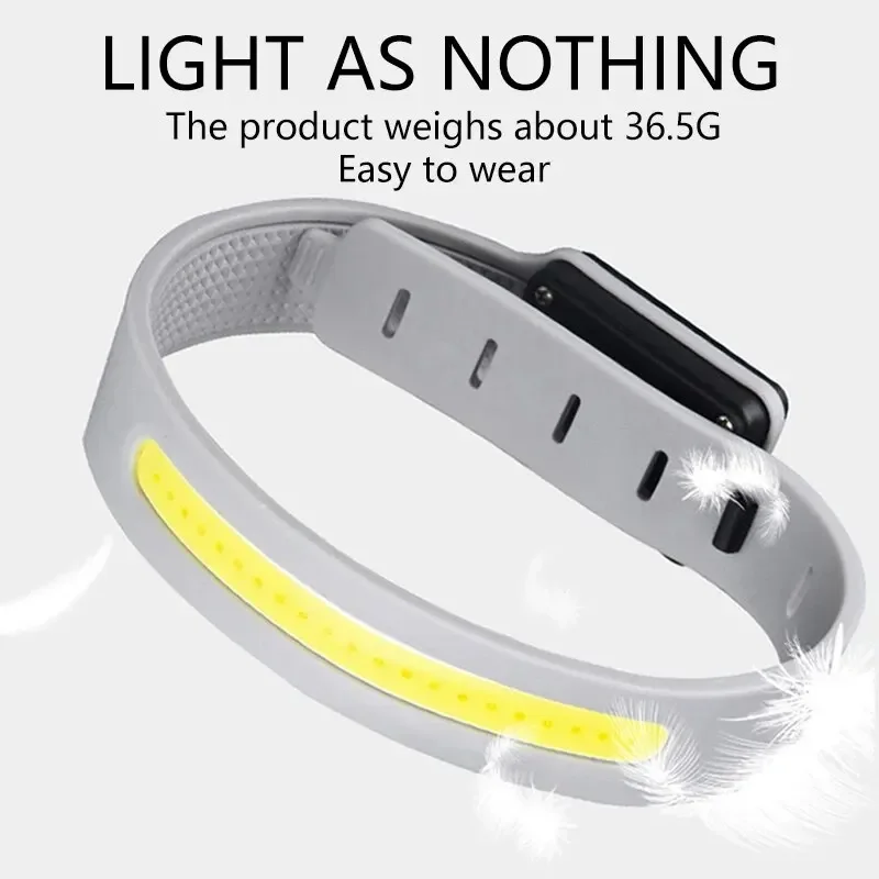 Brazalete de luz LED COB, 350mAh, 500LM, deporte, carrera nocturna, advertencia, brazo, pierna, pulsera, luz tipo C, recargable por USB, IPX4, resistente al agua