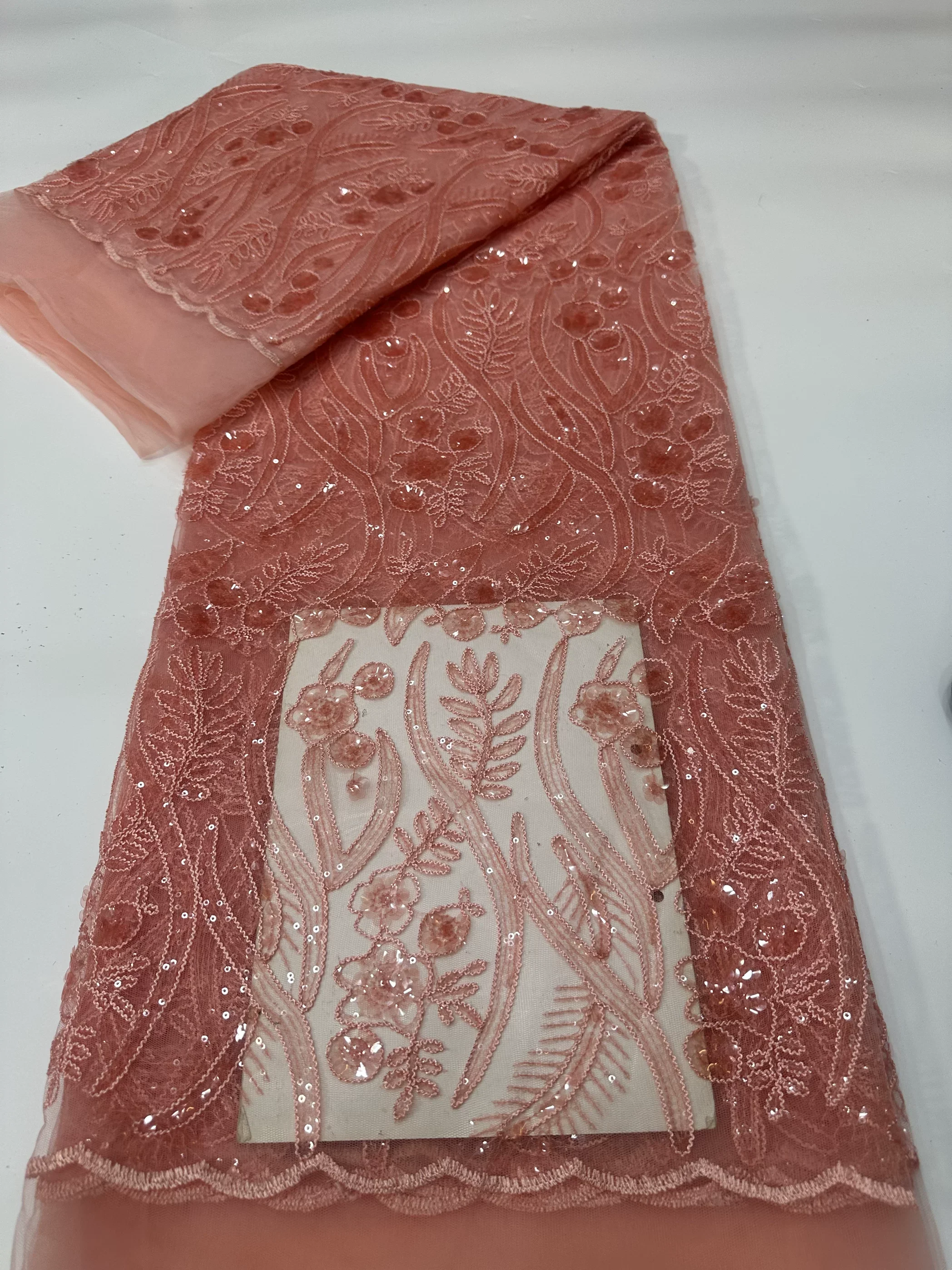 

2yard multicolored mesh tissu Sequin flower embroidery fabrics for clothing cheongsam Wedding dresses fabric