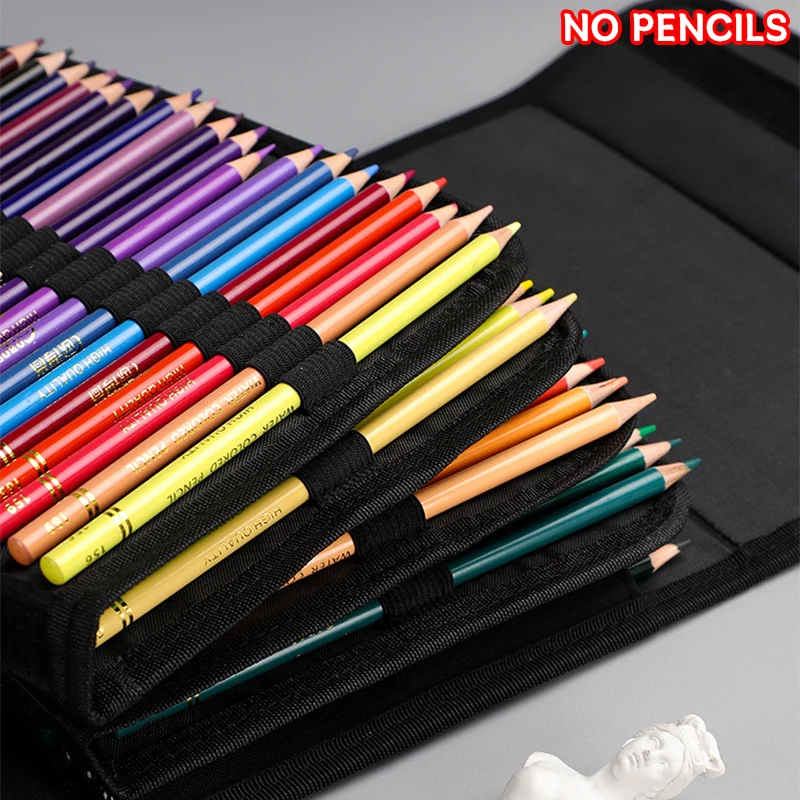 48/72/120/150/200 Holes Colored Lead Pencils Storage Bag Large Capacity Case Holder School Supplies Stationery Student Pen Case
