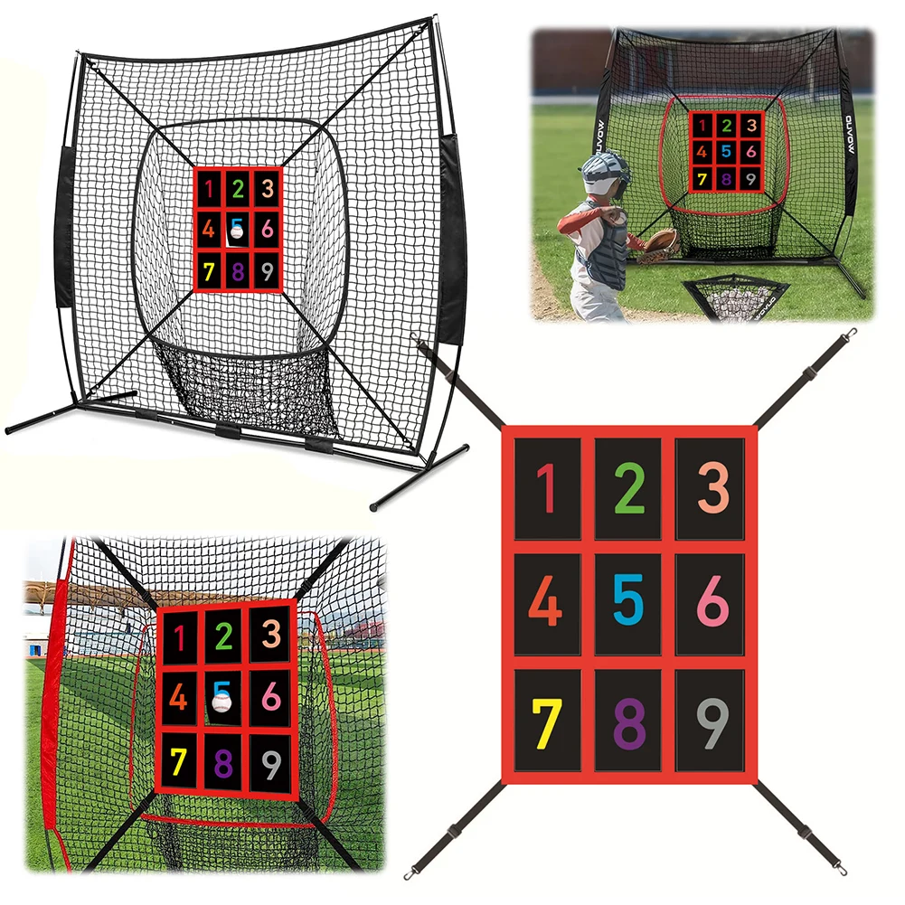 

Baseball Softball Practice Net with Bonus Strike Zone Target Baseball Throwing Net Batting Net for Hitting Pitching