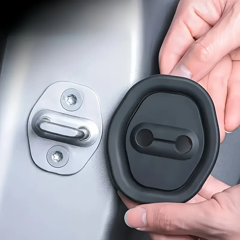 4pcs Car Silicone Door Lock Protector Cover Includes Shock-Absorbing Pads for All Door Locks Thick Anti-Collision Stickers