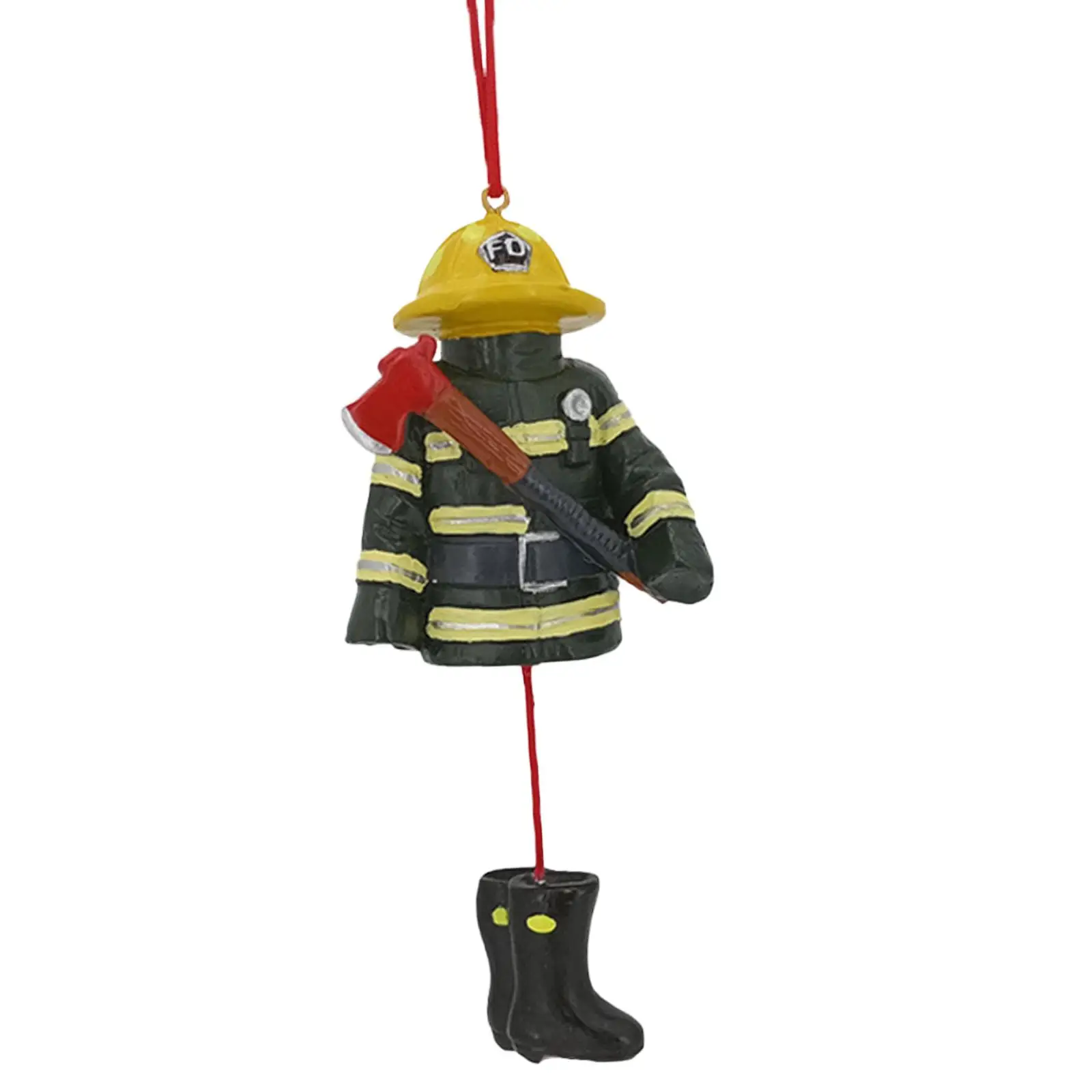 Christmas Firefighter Pendant Xmas Tree Decoration Creative Fireman Sculpture Firefighter Statue for Car Festival New Year