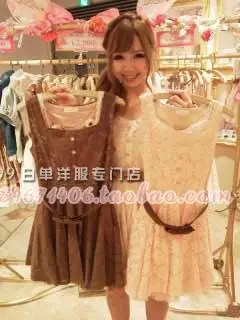 VENTAS Dulce Japón Liz Lisa Vestido de tirantes de encaje entero de algodón de princesa con cuello cuadrado