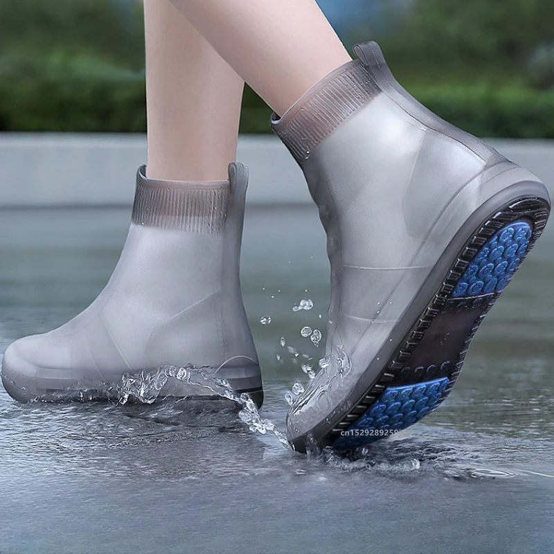 Thickened Reusable Waterproof Rain Shoes Covers Non-slip Shoes Protector Outdoor Rain Boot Overshoes Walking Shoes Accessories