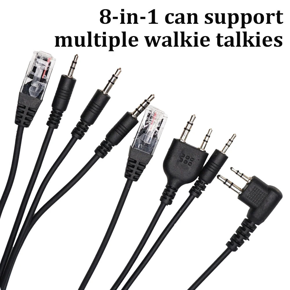 8 in 1 USB Programming Cable for Baofeng Kenwood TYT QYT Motorola AXU4100 Yaesu icom Walkie Talkie Radio Car Radio CD Software