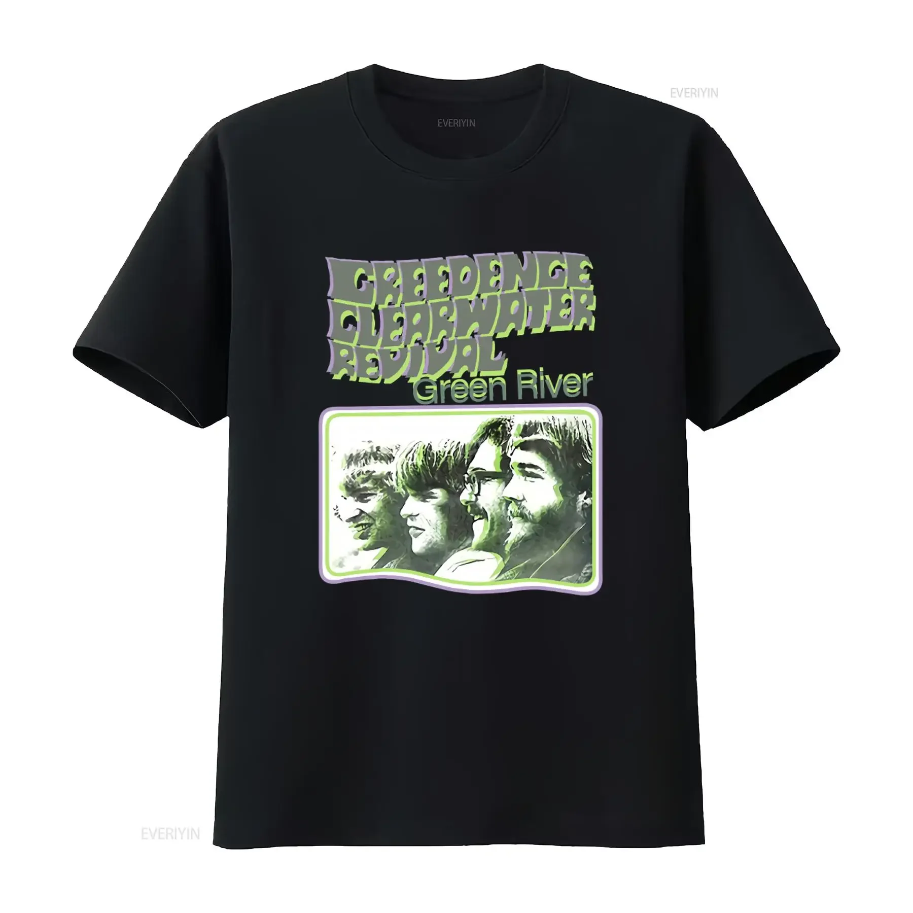 Creedence Clearwater Revival Ccr Rock Band Tour Concert T Shirt For  vintage Washed Soft homme Versatile Unisex Breathable